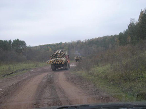 БАШТУРИСТ встретились два лесовоза